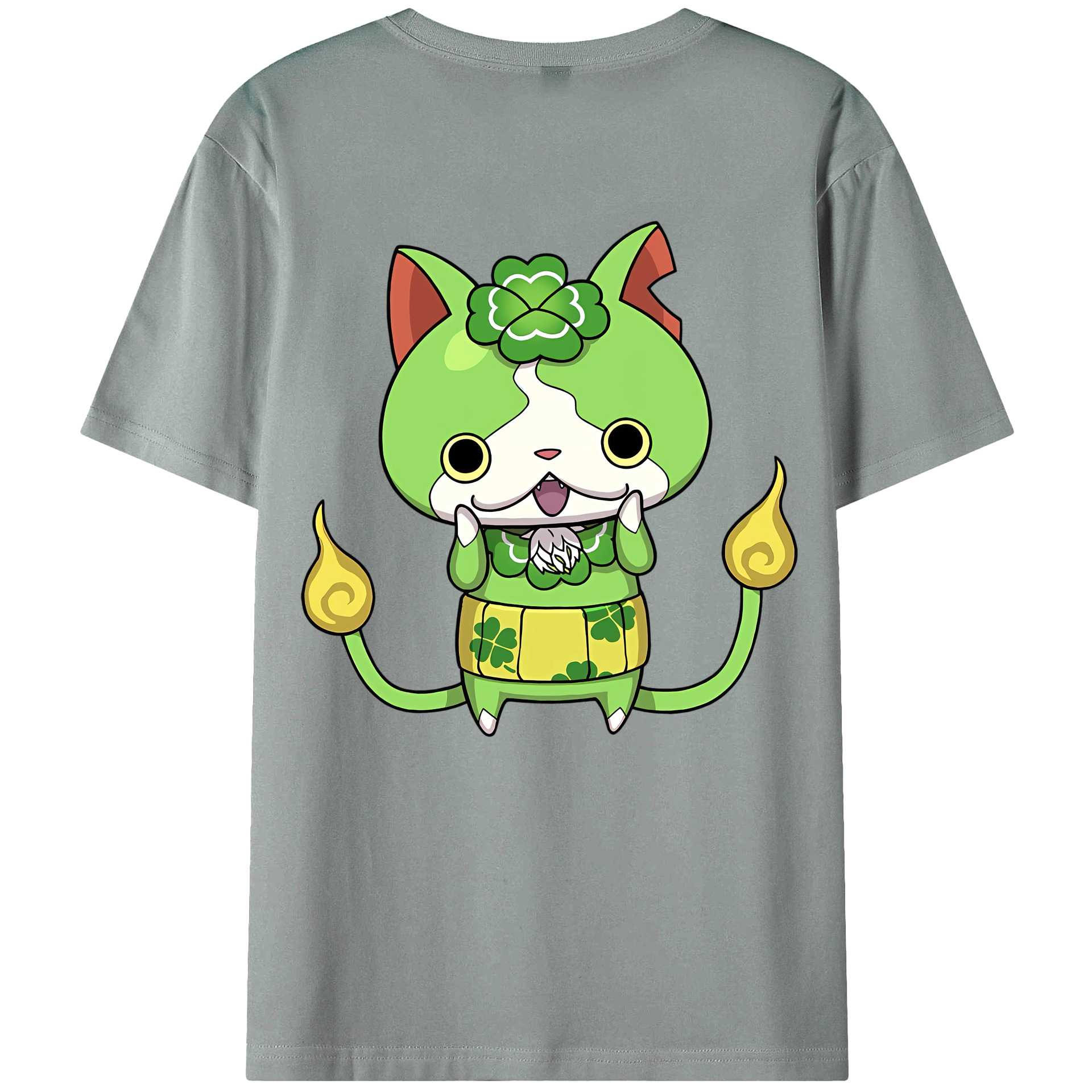 （画像用） 妖怪ウォッチ Yo-kai Watch 綿100％ メンズ半袖Tシャツ（バックプリント） 通気性